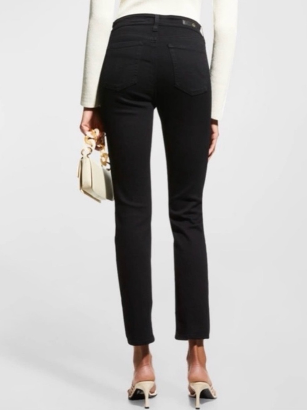 AG Adriano Goldschmied  Mari High‎ Rise Slim Straight Jean 24 jet Black